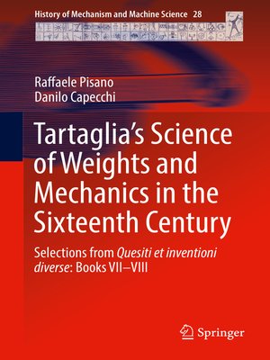 cover image of Tartaglia's Science of Weights and Mechanics in the Sixteenth Century